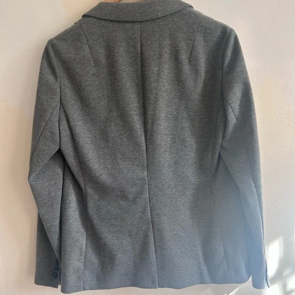 Banana Republic Grey Soft Knit Unstructured Blazer - Size 12 - Picture 3 of 6